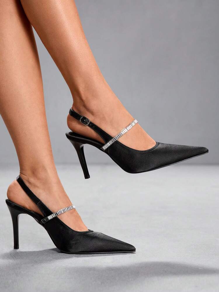 CUCCOO SZL Women's Pointed Toe Buckle Design Fashionable High Heels, Versatile For Daily Wear