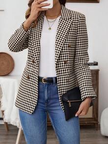 Plus Size Blazers - Coffee Brown - View 2