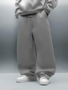 PLAYBOY X SUMWON Pantalon de survêtement super large avec taille à cordon et détails de poche arrière pour un confort casual quotidien - Gris - Voir 2