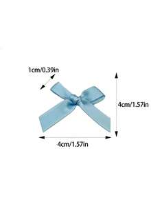 50PCS Red Ribbon Bows Kit - Pre-Curled Gift Wrapping Decor, Wedding Party Hair Clips, All Season Craft Supplies - Light blue. - View 3