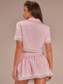 Athîral 两件套女士休闲衬衫和裙子套装，适合情人节 - 彩色 - 查看 4