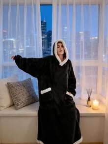 1 chiếc chăn trang trí cỡ lớn không tay thoải mái - Kiểu dáng hiện đại, áo hoodie mùa đông không tay bằng vải flannel, có thể giặt máy, áo hoodie len dành cho nam và nữ, vải flannel thoải mái, giữ ấm và chống lạnh, thiết kế ấm áp bằng vải flannel, bộ đồ ấm áp cần thiết cho mùa thu và mùa đông. - Nhiều màu - Xem 3