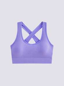 Loungeista 3pcs/Set Women Criss-Cross Strap Sports Bras, Backless Yoga Fitness Workout Tank Tops Bustier Bras - Multicolor - View 8