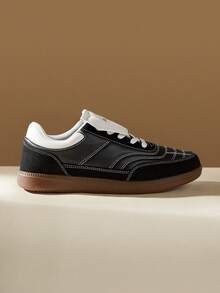 CUCCOO EASI Men's Casual Versatile Flat Skateboard Shoes For Daily Wear - Black - View 2