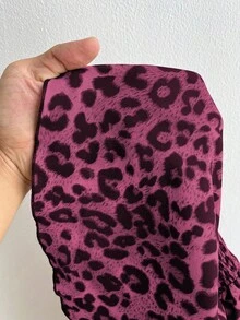 Elenzga Áo kiểu nữ cỡ lớn cổ chữ V sâu, họa tiết da báo, xếp ly, tay phồng, thắt eo, thời trang cho kỳ nghỉ. - Bụi hồng - Xem 7