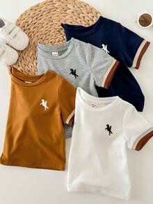4PCS Baby Boys Tops - Khaki - View 5