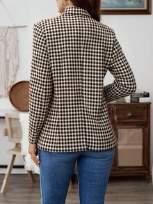 Plus Size Blazers - Coffee Brown - View 3