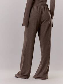 MUSERA Pantalones holgados y sueltos de pierna ancha con cordón, solo Bottom, estilo country cottage core casual para mujer, pantalones de color caramelo, pantalones de chándal para verano y vacaciones - Café integral - Ver 3