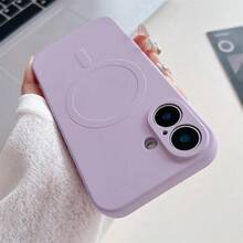 Magnetic Slim Liquid Silicone Case With Anti-Scratch Microfiber Lining, Anti-Fingerprint, Full Camera Protection, Shockproof Phone Case Compatible With IPhone 17 16 15 14 13 Pro Plus Max Mini Compatible With Gifts - Light purple - View 6