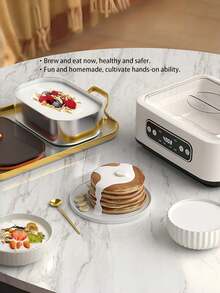 Teckwe 1.6L Automatic Yogurt Maker Professional Adjustable Temperature Time Yogurt Maker Multi-Functional Ice Cream Pudding Maker 220V - Multicolor - View 1