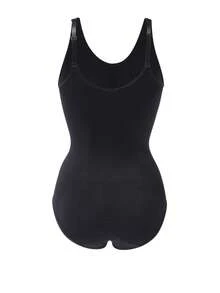 NudeFit 1pc Women Seamless Comfortable Sports Shaping Vest & Briefs Bodysuit - Black - View 7