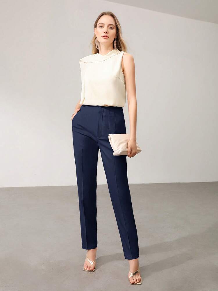 WOMEN'S SEAM FRONT FITTED SUIT PANTS