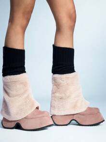 Sugerpunk Women's Thick Sole Wedge Mid-Calf Boots, Fashion & Commute, Autumn/Winter - Apricot - View 10
