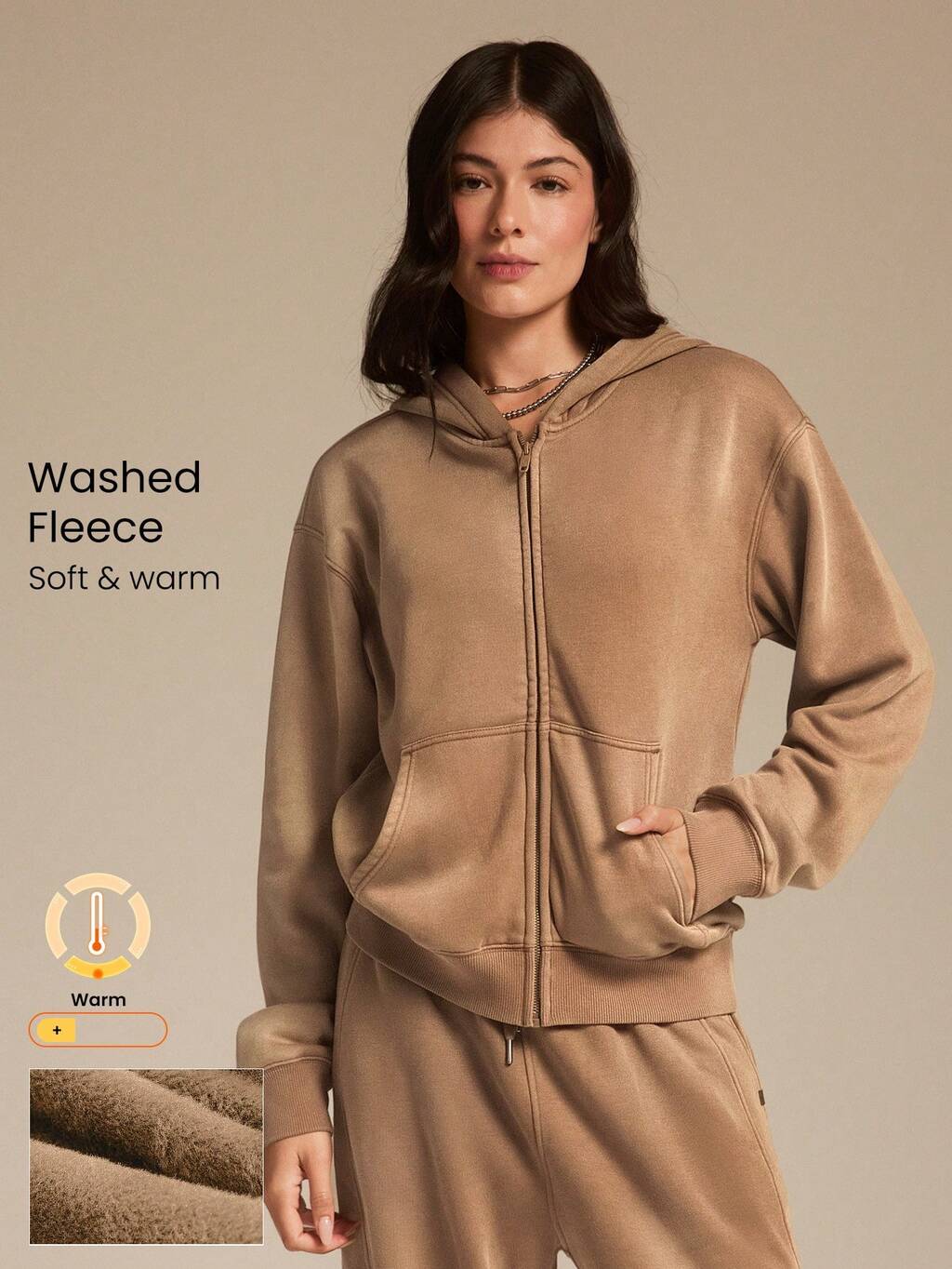 Everyday Fleece Winter Edit Soft Lightweight Warm Cozy Pocket Regular Fit Full-Zip Hoodie Autumn Winter Outdoors Daily Casual Wear