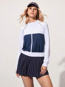 CourtClass Women's Casual Sports Contrast Color Zip-Up Jacket - Multicolor - View 3