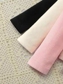 3件套女婴纯色弹力长袖针织打底衫，秋冬季 - 彩色 - 查看 5