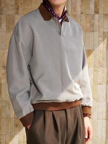 Airaco Men's Casual Colorblock Pullover Sweatshirt, Autumn, Long Sleeve Top