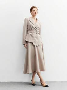 CUCCOO BIZCHIC 女士时尚高跟鞋，优雅舒适，采用撞色拼接和通勤镂空设计 - 棕色 - 查看 10