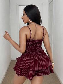 Maweii Plus Size Sexy Off-The-Shoulder Backless Jumpsuit - Burgundy - View 5