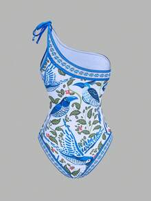 Swim Oasis Bộ 2 món dành cho nữ, thích hợp cho kỳ nghỉ hè, đi biển, phong cách BOHO thanh lịch, lãng mạn, họa tiết lá nhiệt đới, hoa lá, phong cảnh, gồm áo tắm liền thân bất đối xứng và chân váy maxi quấn, phù hợp cho bãi biển, kỳ nghỉ, tiệc trà chiều, dã ngoại, tiệc tùng, mặc hàng ngày, hoạt động ngoài trời, thời trang. - Nhiều màu - Xem 7