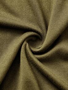 SHEIN BASICS 3件套纯色针织长袖修身高领迷你连衣裙（女款） - 軍綠色 - 查看 8