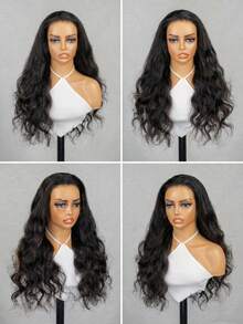 ALL READY WIG 隐形抽绳水波纹360蕾丝无胶佩戴式真人发假发，14-26英寸，预先拔毛漂白发结，180%密度，自然色，圣诞节假发，节日礼物，快速发货，日常佩戴，旅行度假派对假发，女士假发 - SNatural - 查看 3