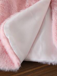 Elladie kids 女童蓬松长袖象牙色开衫，带蝴蝶结，时尚优雅的儿童冬季外套；小女孩粉色连衣裙搭配开衫毛衣；小女孩粉色连衣裙搭配外套；儿童两件套外套搭配裙子 - 粉色 - 查看 8