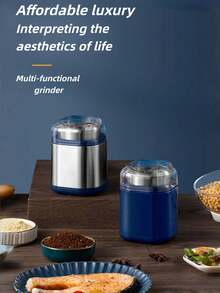 Teckwe 1PC Coffee Bean Grinder Household Electric Grains And Cereals Crushing Small Powdering Stainless Steel Multifunction Grinder - Multicolor - View 1