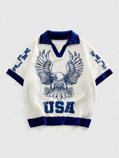 Maglione vintage da uomo in stile street con colletto a jacquard lavorato a maglia