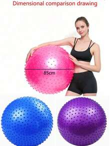 Yoga Ball Massage Thickened Explosion Proof Adult Fitness Ball Interactive Sensory Spike Ball - Durable, Inflatable Gaming Ball For Exercise, Yoga, And Outdoor Entertainment - Multicolor - View 2