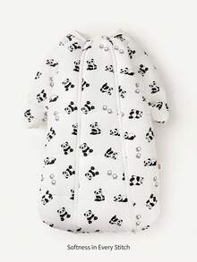 Cozy Pixies 1-Pack Of Thickened, Long-Sleeved Baby Sleeping Bag With Black Panda Print. - Multicolor - View 4