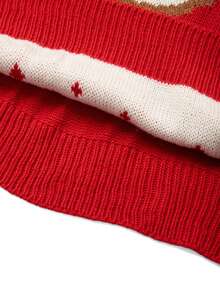 EMERY ROSE Suéter de cuello redondo de manga larga con ajuste para mujer, nuevo para otoño/invierno, con estampado festivo de renos y copos de nieve, color rojo - Multicolor - Ver 11