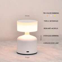 1 Đèn bàn LED, Đèn hiện đại cho bé gái, Đèn ngủ 3 màu có thể điều chỉnh độ sáng, Đèn ngủ sạc cho phòng ngủ, phòng khách, trang trí nhà cửa và làm quà tặng - Chuông tạ cầu tàu mẫu D - Xem 13