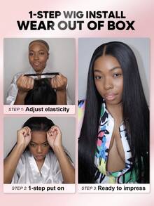 ALL READY WIG 隐形抽绳水波纹360°蕾丝前额无胶假发，漂白发结，佩戴方便，预先拔毛发际线，180%密度，14-16英寸波波头，18-26英寸自然色，未经加工的处女发，圣诞节假发，日常佩戴，快速发货，度假旅行礼物，女士之选 - SNatural - 查看 15