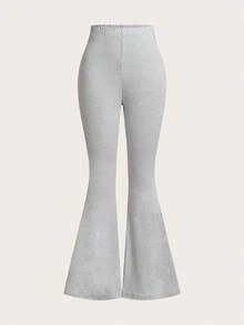 SHEIN EZwear 3件套女士高腰紧身喇叭裤套装，适合春、秋、冬三季穿着。 - 彩色 - 查看 5