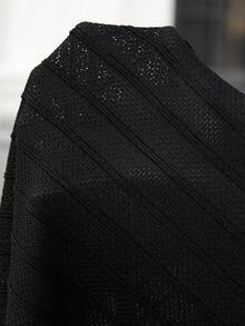 Manfinity CasualCool 男士休闲条纹 Polo 领衬衫 男士正装衬衫 短袖衬衫 男士黑色短袖衬衫 男士黑色短袖衬衫 男士黑色衬衫 - 黑色 - 查看 5