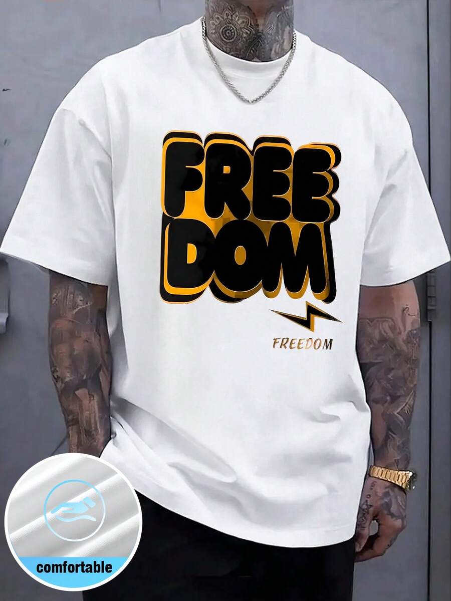 Moda nuevos modelos hombre camiseta manga corta diseño versátil suéter casual camiseta cuello redondo hombre tops - Blanco - Ver 1