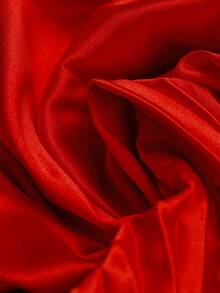 GlowEve CURVE Women's Solid Color Collared Pearl Button Decorated Pleated Long Sleeve Dress, Suitable For Daily Dates, New Year Holidays - Red - View 3
