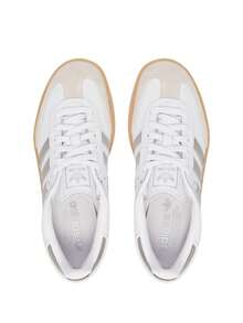 Sambae Women's Shoes Cloud White / Silver Metallic / Gum JS3943 - White/Silver - View 2