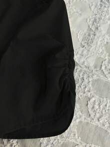 GlowEve CURVE 大码优雅通勤衬衫，褶裥设计，饰有串珠 - 黑色 - 查看 3