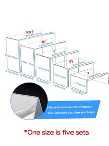 Bộ 5 giá đỡ trưng bày hình chữ U bằng acrylic trong suốt - Giá đỡ bánh cupcake có thể tái sử dụng cho món tráng miệng, trang sức, tiệc cưới và đồ dùng tiệc tùng. Chắc chắn, có thể điều chỉnh và dễ dàng lắp ráp. - Trong sáng - Xem 3