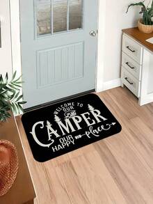 1pc Doormat - Bedroom Rug, Entrance Rug, Suitable For Home Decor, Rv Entrance Mat, Room Accessories, Living Room, Reading Room, Bedside Accessories, Sofa, Balcony - Black and White - View 5