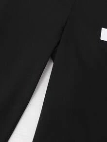 Sparklyn 2pcs/Set Teen Girls' Casual Fashionable Numeric Pattern V-Neck Top And Wide Leg Sports Pants Suit - Multicolor - View 7