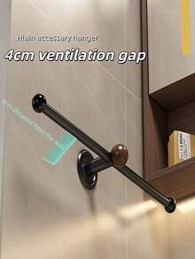 Cirelle Giá treo tường - Chất liệu kim loại đen phối gỗ, thiết kế để đựng khăn tắm và trang sức, không cần khoan, tiết kiệm không gian, lý tưởng cho phòng tắm và lối vào. - Nhiều màu - Xem 5