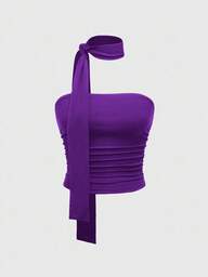 Grunge Punk Top bandeau moulant froncé à imprimé léopard Y2K pour femmes