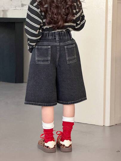 DAZY Young Girls Loose Casual Denim Shorts Spring