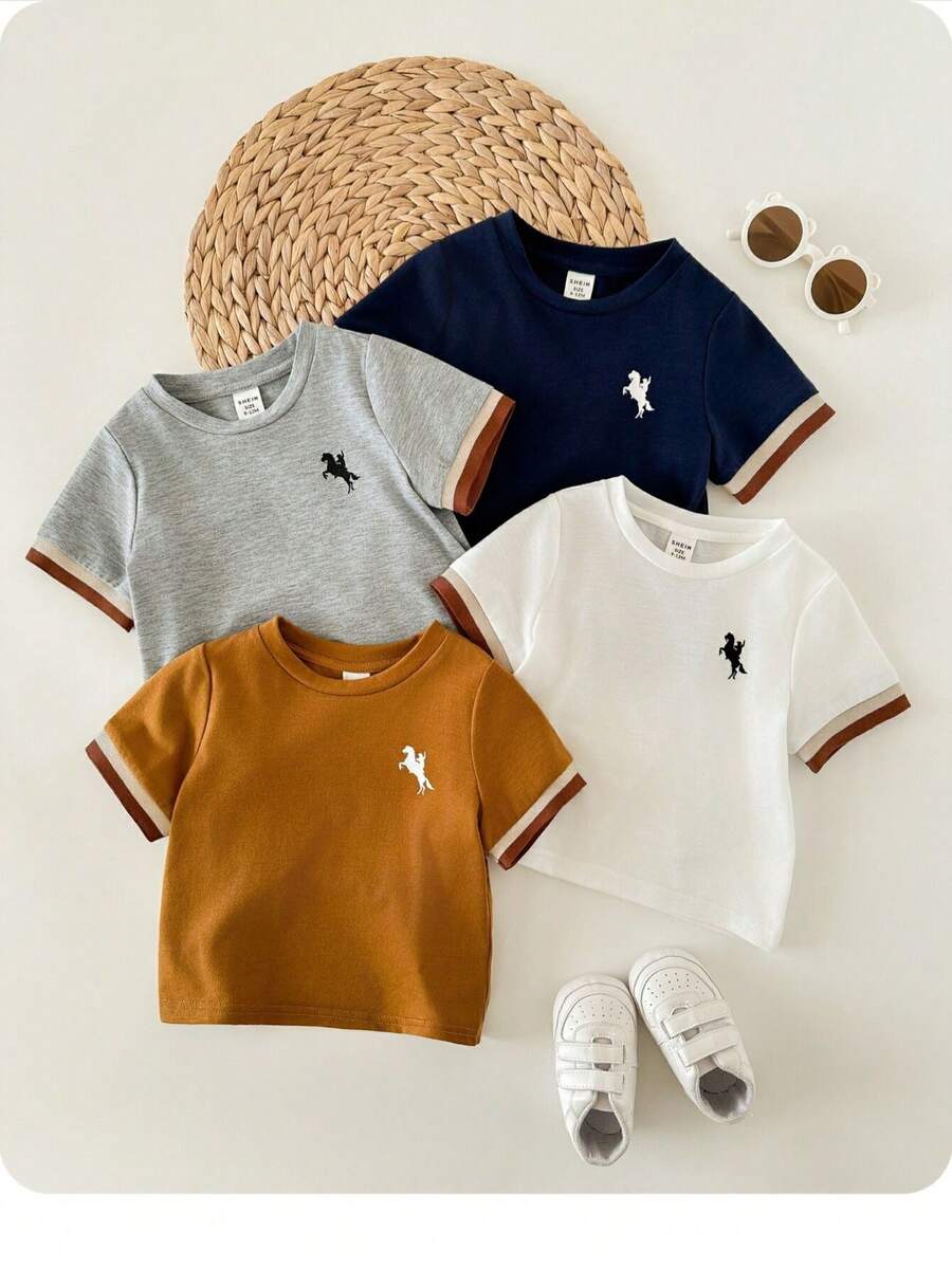 4PCS Baby Boys Tops - Khaki - View 1