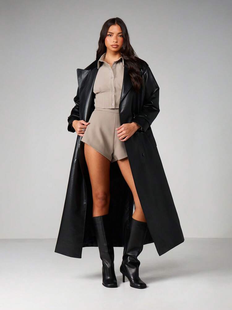 MISSGUIDED Pantaloncini formali con vita alta, abbigliamento da lavoro professionale per ufficio
