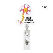 1pc Medical Series Badge, Pill Bottle, Syringe, Blood Bag, Retractable Card Holder, Swivel Alligator Clip, Easy Pull Clasp,School Supplies,Back To School - Multicolor - View 5