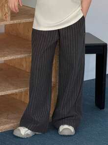 DAZY Tween Boy Casual Everyday Striped Slant Pocket Loose Straight Leg Pants - Grey - View 3